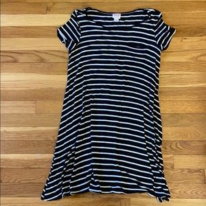 black and white striped T Shirt Dress